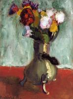 Matisse, Henri Emile Benoit - bouquet of flowers in a chocolate pot